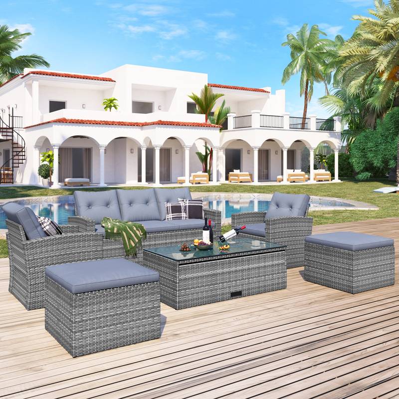 Cozy All-Weather Wicker Outdoor Lounge Set