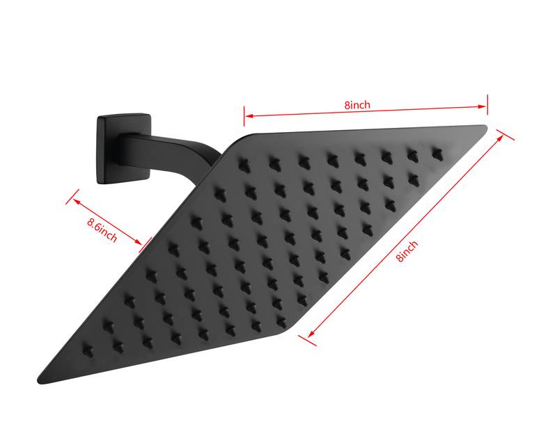 Luxury Rainfall Shower Head - Slim Steel Design with Self-Cleaning Nozzles