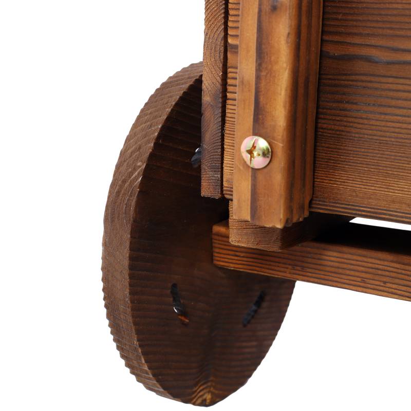 Rolling Wooden Garden Cart