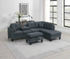 Charcoal Comfort Sectional Sofa Set with Storage Ottoman