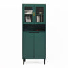 Stylish Green Glass Door Bookcase - Versatile Storage for Any Room