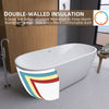 Elegant Oval Soaking Tub with Chrome Drain