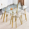 Chic Crystal Dining Chairs - Set of Four with Gold Legs