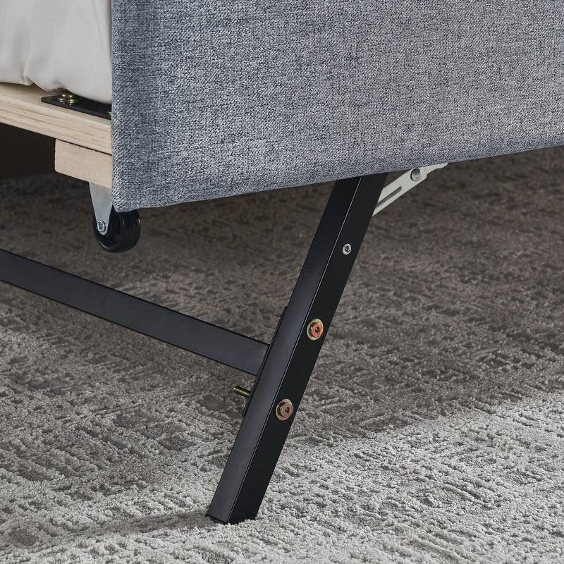 Cozy Grey Daybed with Hidden Trundle and USB Charging