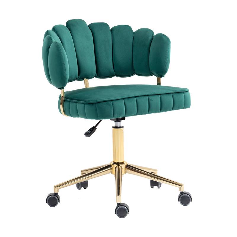 Emerald Velvet Swivel Desk Chair