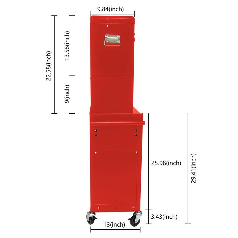 Rolling Red Tool Chest with Wheels & Drawers