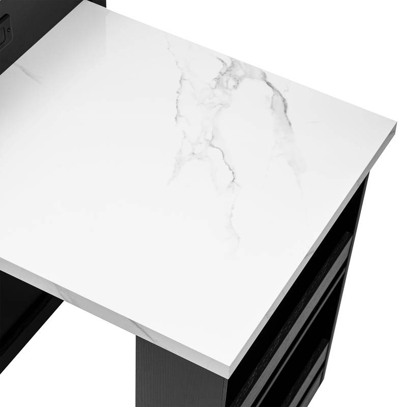 Stylish Expandable Kitchen Island with Storage and Power Outlet