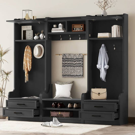 Versatile Hall Tree with Storage & Hooks