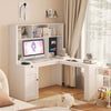 Smart Corner Desk with Storage & Outlets
