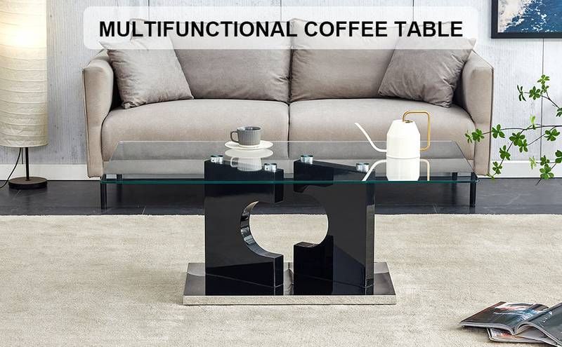 Sleek Glass Top Coffee Table