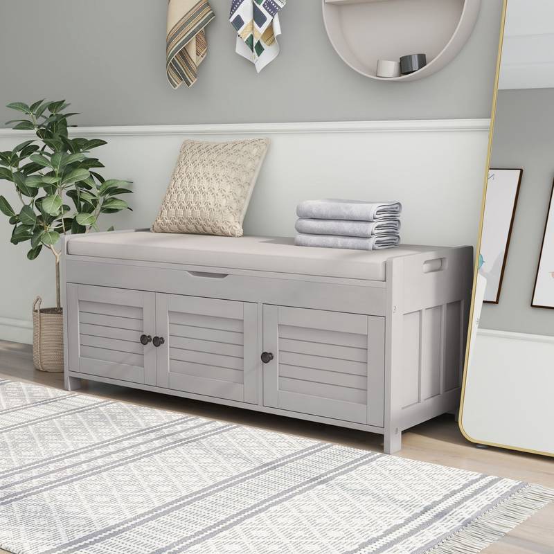 Cozy Curved Storage Bench with Hidden Space
