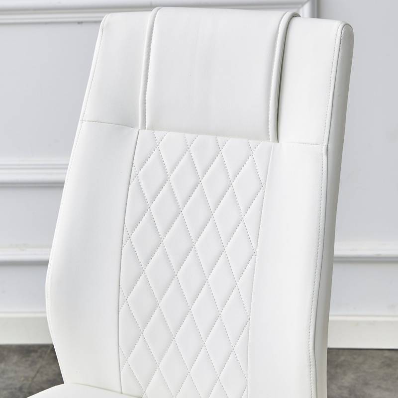 Chic Glass & White Chair Dining Set