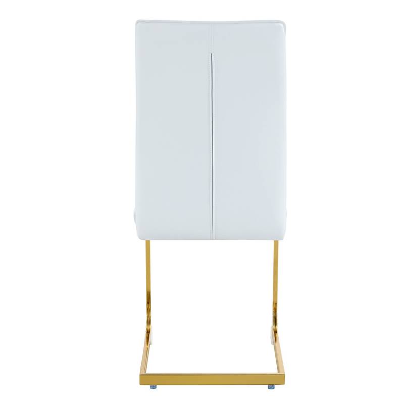Elegant Arch Dining Chairs - Set of 4 White with Gold Legs