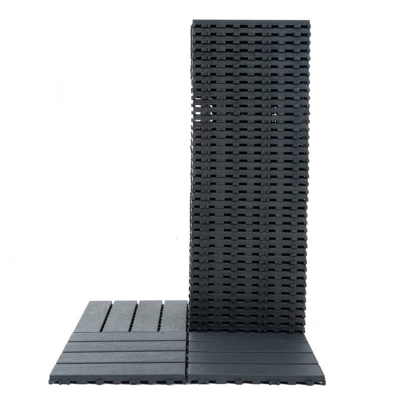 Outdoor Grey Deck Tiles - Durable Interlocking Patio Solution