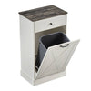 Sleek White Tilt Trash Cabinet
