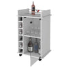 Chic Vegas Bar Cart with Glass Doors & Liquor Cubbies