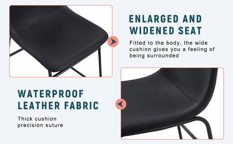 Sleek Black PU Leather Chair