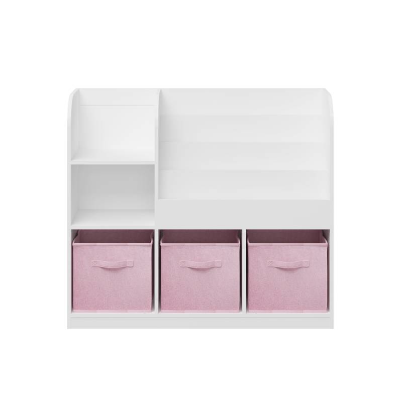 Whimsical Kids' Bookcase with Fun Fabric Drawers