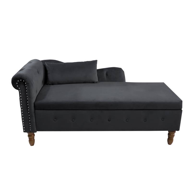 Velvet Dream Lounge Chair with Storage & Pillow