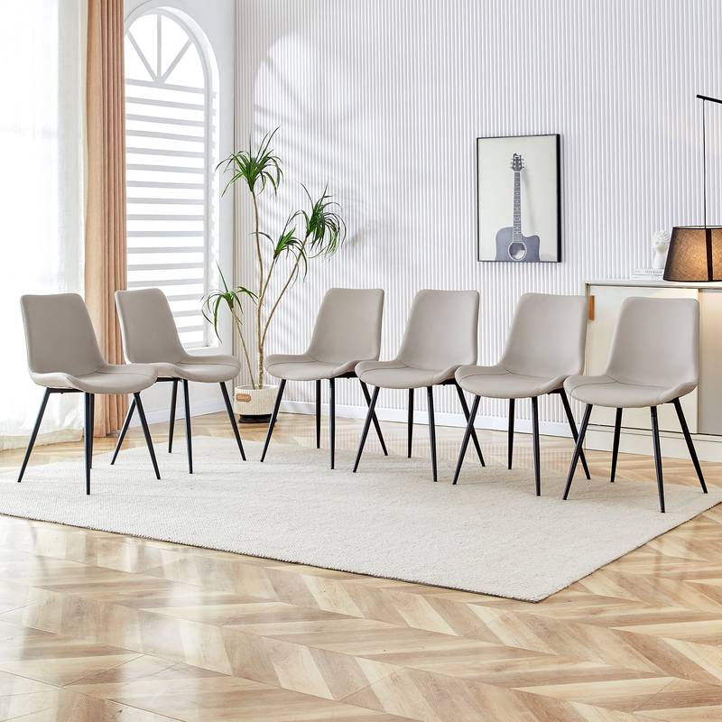 Cozy Curved Dining Chairs with Sleek Metal Legs