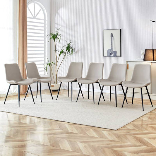 Cozy Curved Dining Chairs with Sleek Metal Legs