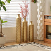 Charming White Metal Vase Trio
