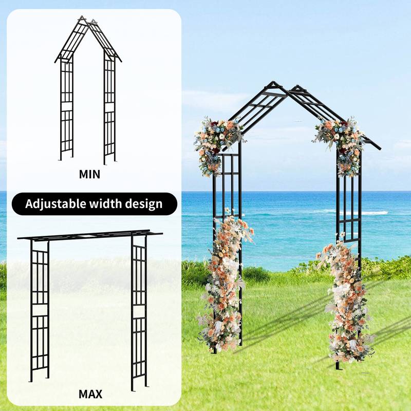 Versatile Black Garden Arch for Climbing Plants