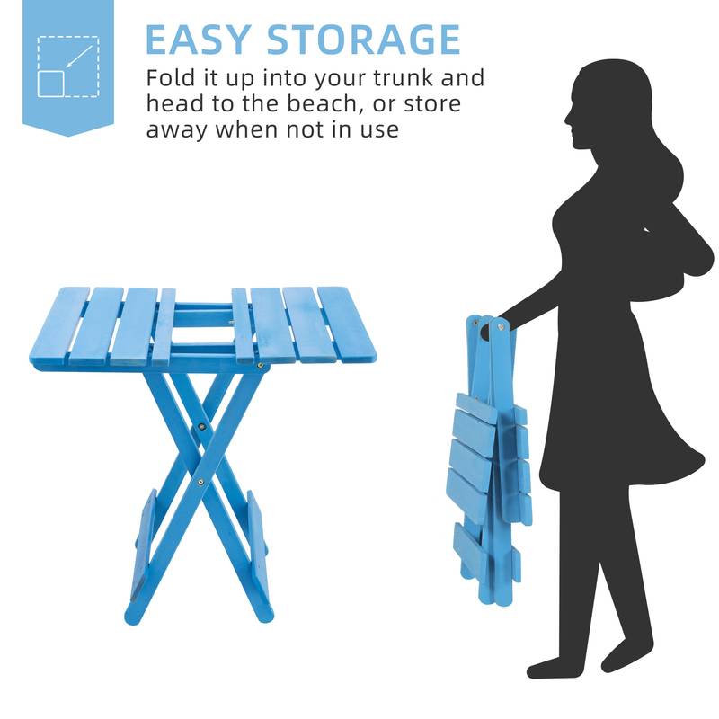 Cozy Blue Folding Patio Table