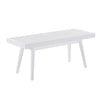 Chic White Slatted Wood Bench