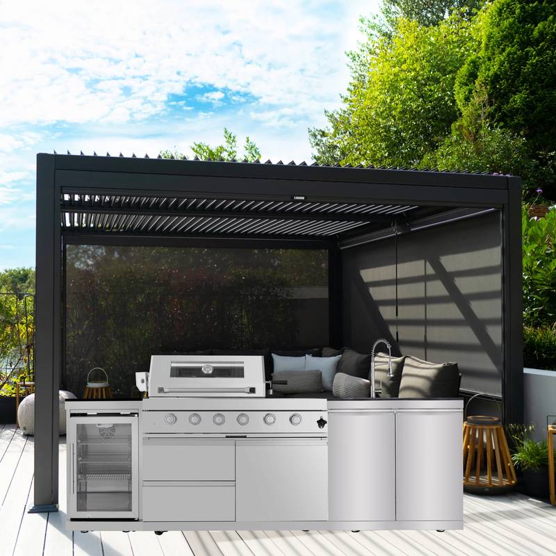 Ultimate Outdoor BBQ Island with Wine Cooler & Storage