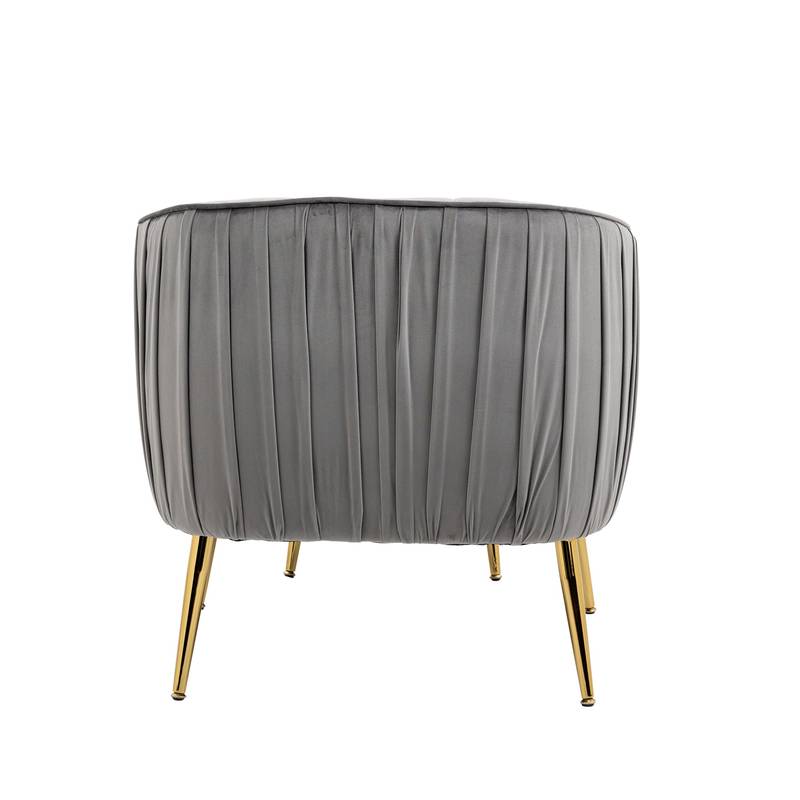 Chic Velvet Barrel Chair & Ottoman Set