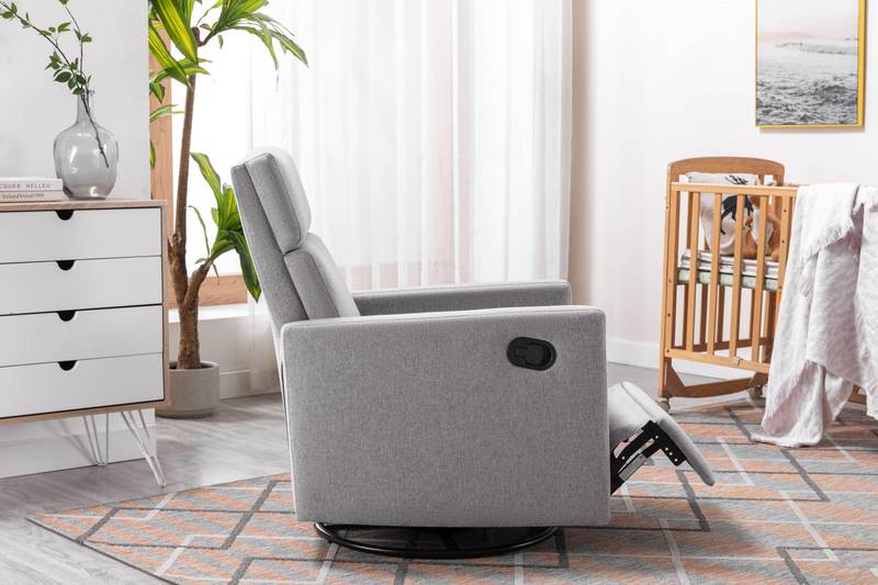 Cozy Gray Rocking Nursery Chair