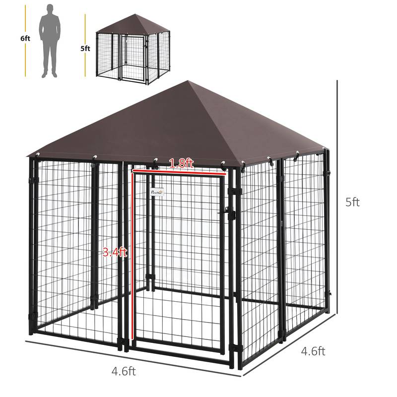 PawHut Outdoor Dog Playpen with Canopy