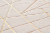 Chic Gold-Gilded Beige Faux Fur Area Rug
