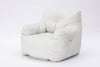 Cozy Ivory Velvet Memory Foam Bean Bag Chair