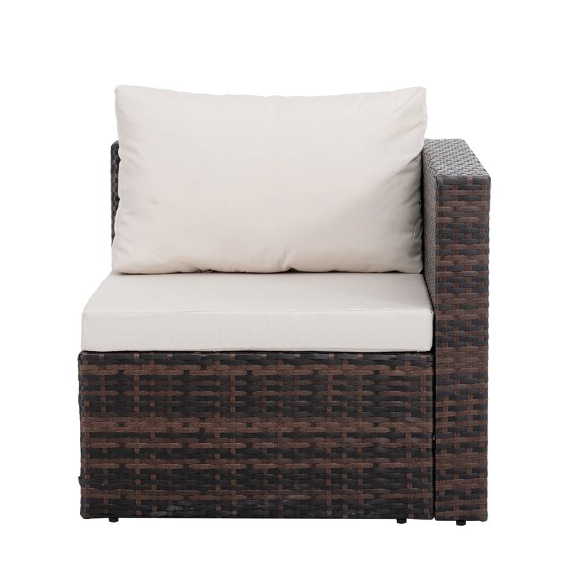 Chic Outdoor Wicker Lounge Set with Glass Table