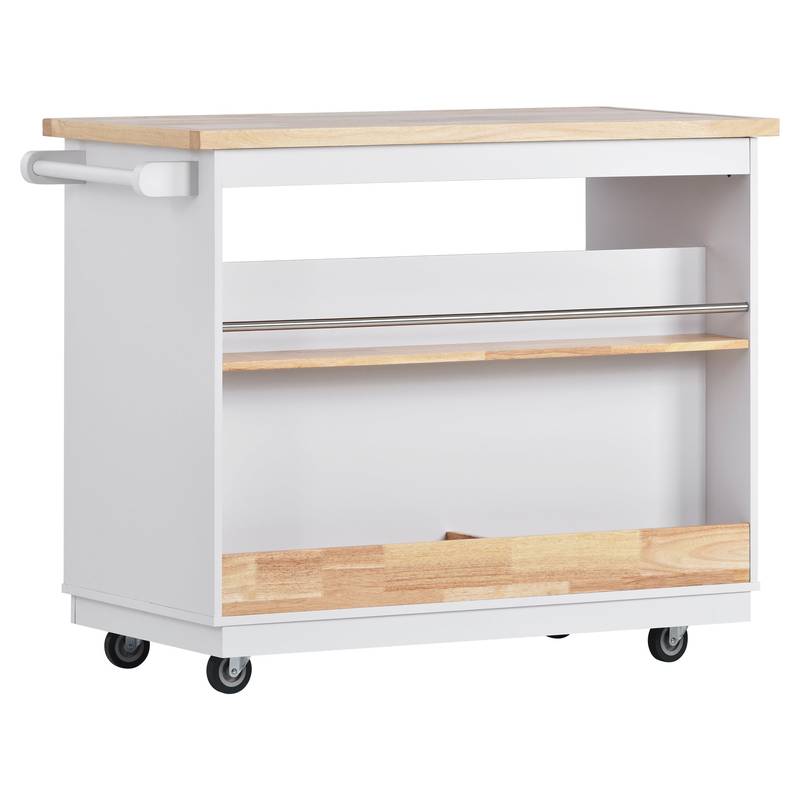 Versatile Rolling Kitchen Island with Storage and Wine Rack