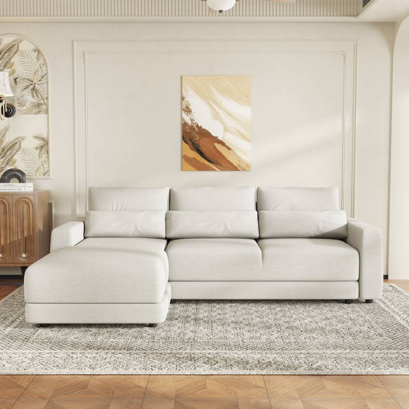 Cozy Corner Modular Sofa with Removable Cushions and Pillows