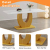 Elegant Marble-Style Dining & Desk Table with Gold Legs