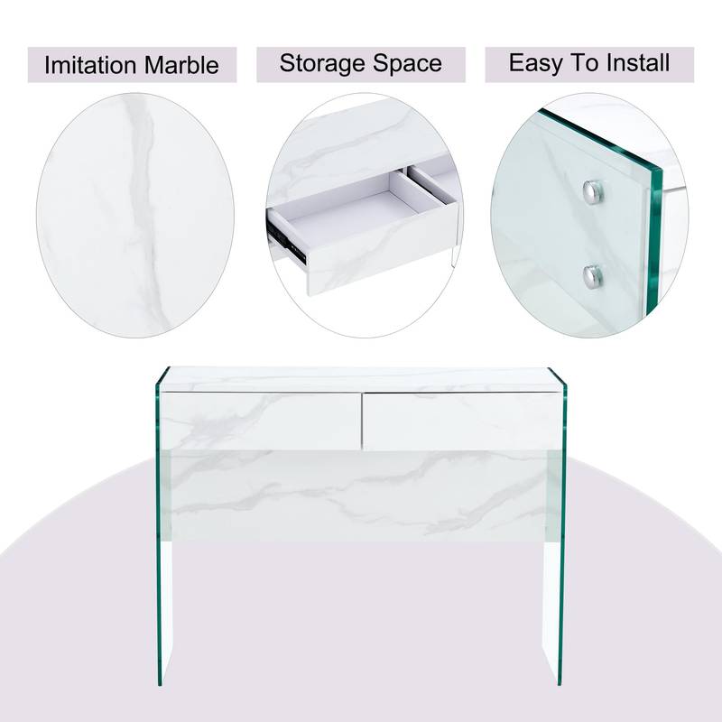Eco-Friendly Minimalist Dresser & Desk with Double Drawers