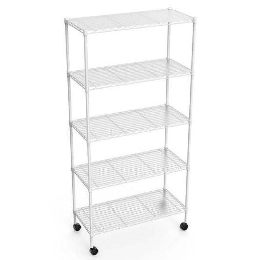 Versatile 5-Tier Wire Storage Rack - Heavy Duty & Adjustable!