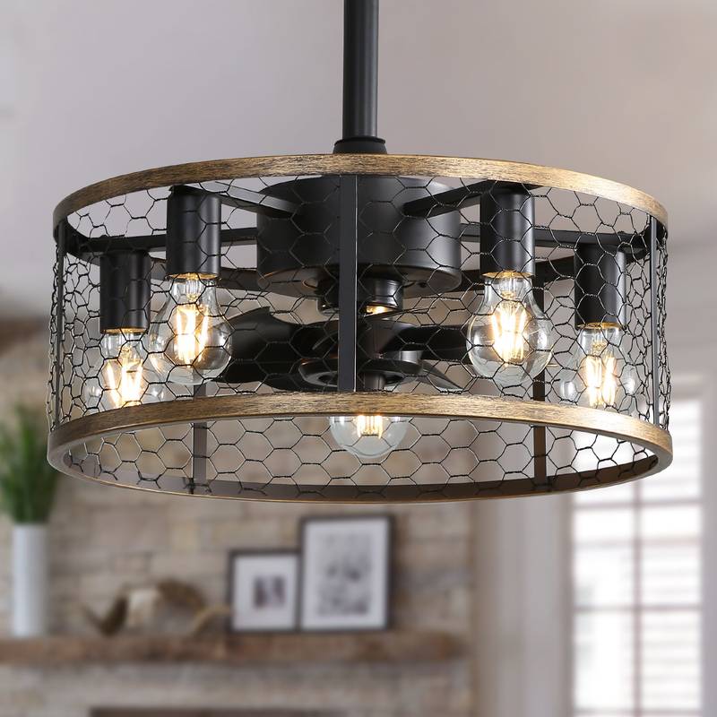 Cozy Caged Ceiling Fan with Remote