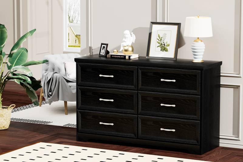 Sleek Black 3-Drawer Chest and Dresser