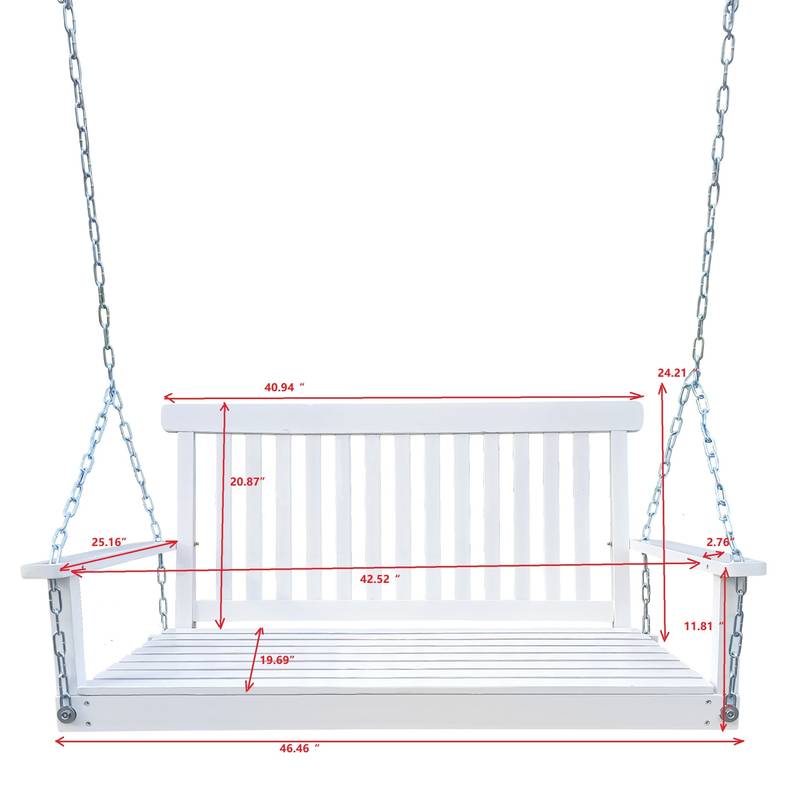 Cozy Hanging Porch Swing with Armrests