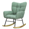 Cozy Teddy Rocker - Modern Accent Chair in Light Green
