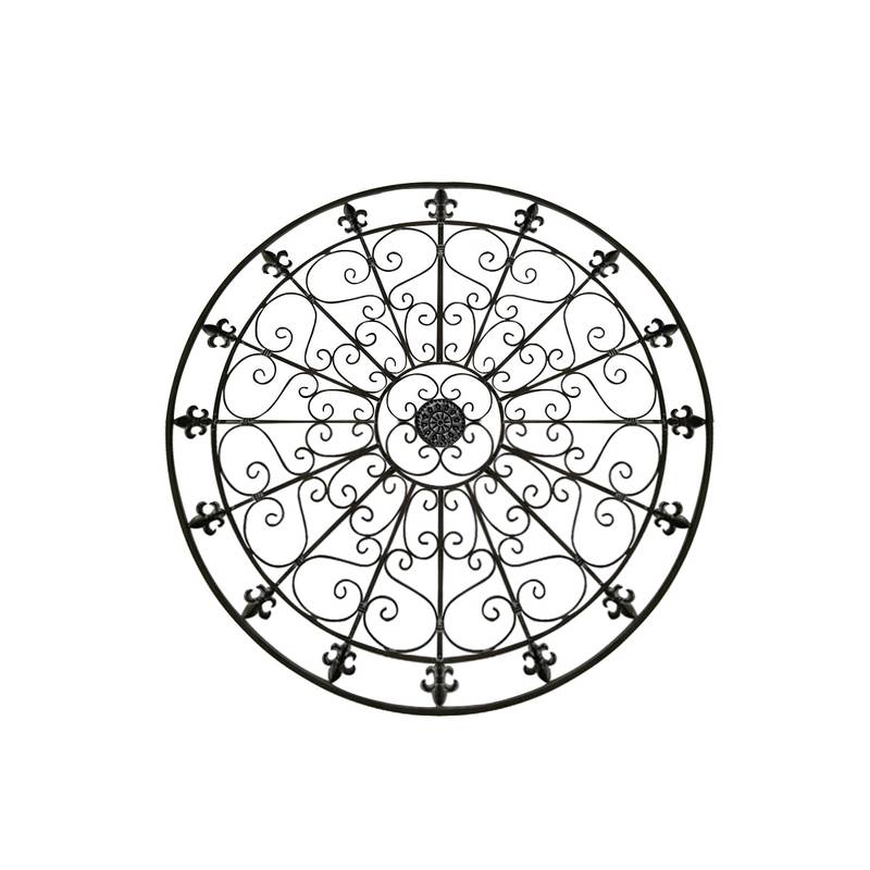 Handmade Antique Black Round Medallion Wall Art