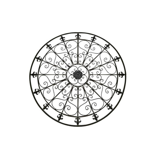 Handmade Antique Black Round Medallion Wall Art