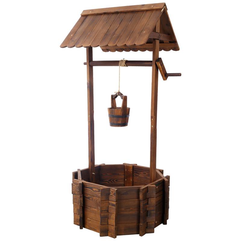 Charming Rustic Wishing Well Planter for Outdoor Spaces