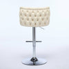 Chic Beige Swivel Bar Stools - Set of Two