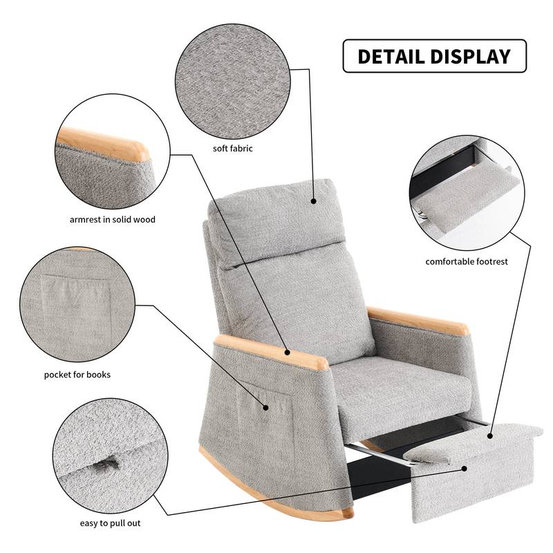Cozy Accent Rocking Chair with Footrest